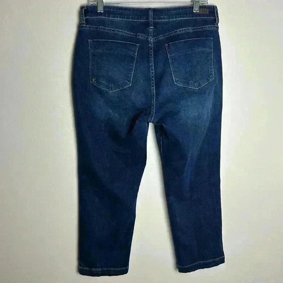 Kut from the Kloth High Rise Crop Straight Leg Stretch Jeans 12 Dark Wash - Picture 4 of 12